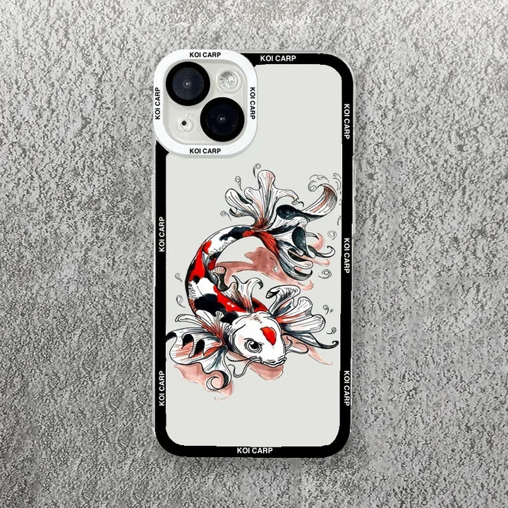 Coque de Téléphone Japonaise Souple noir et blanc