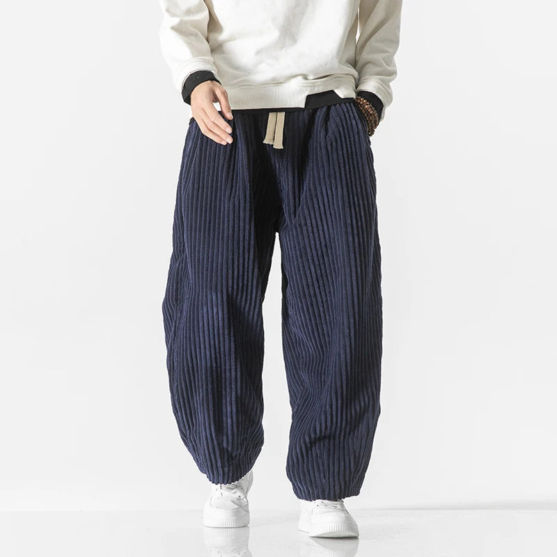 Pantalon Japonais en Velours Côtelé