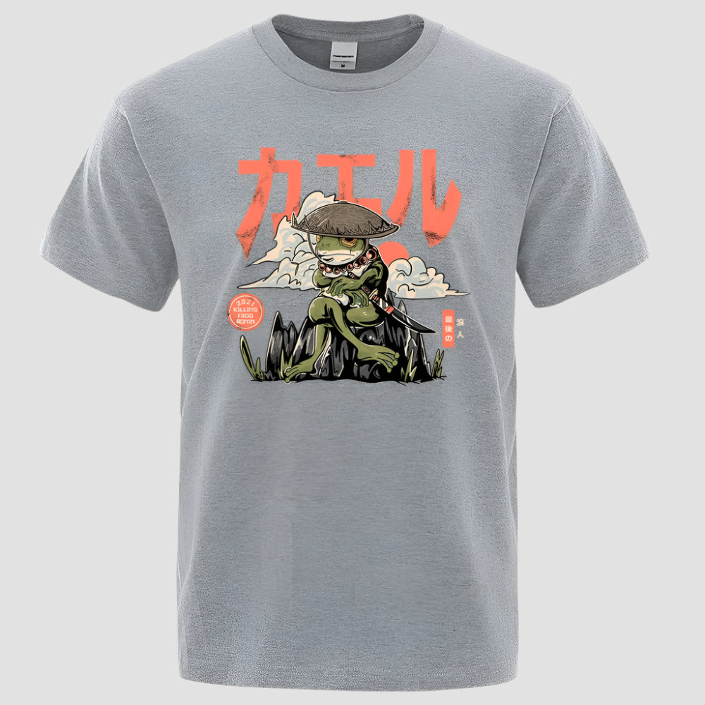 T-shirt Japonais Confortable Gris