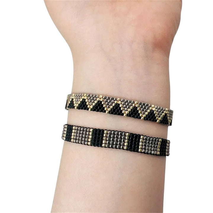 Miyuki Woven Gradient Stainless Steel Bracelet