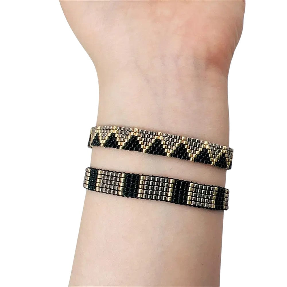 Miyuki Woven Gradient Stainless Steel Bracelet