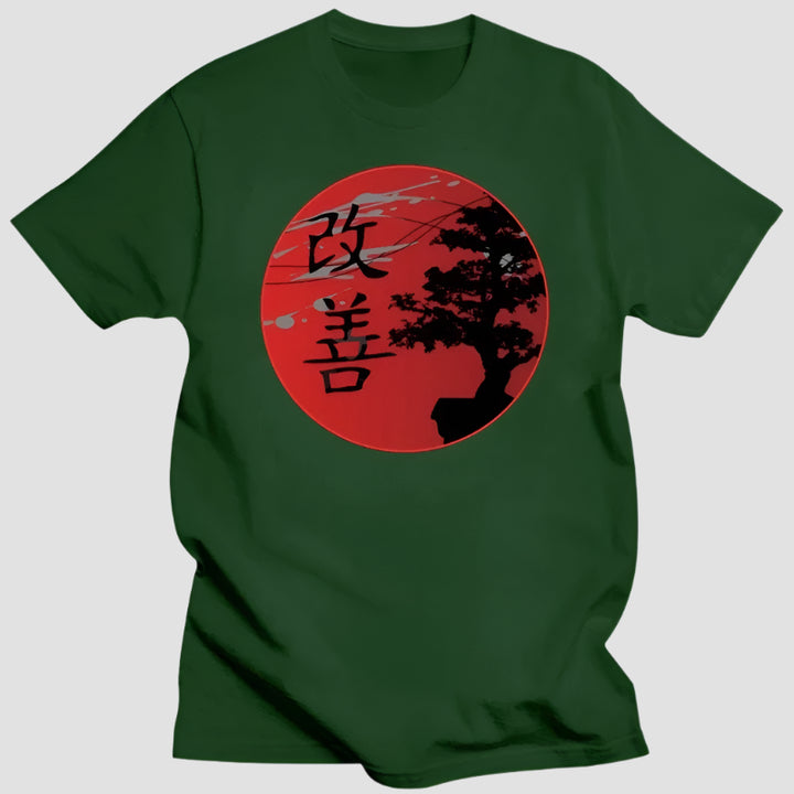 T-shirt Japonais Casual Vert