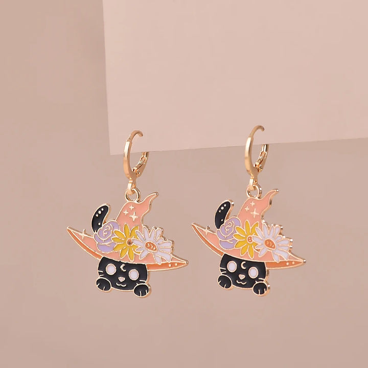 Boucle d'Oreille Japonaise Femme chat