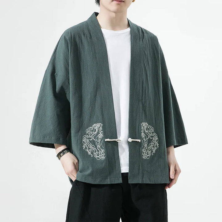 Veste Style Kimono Homme Lin