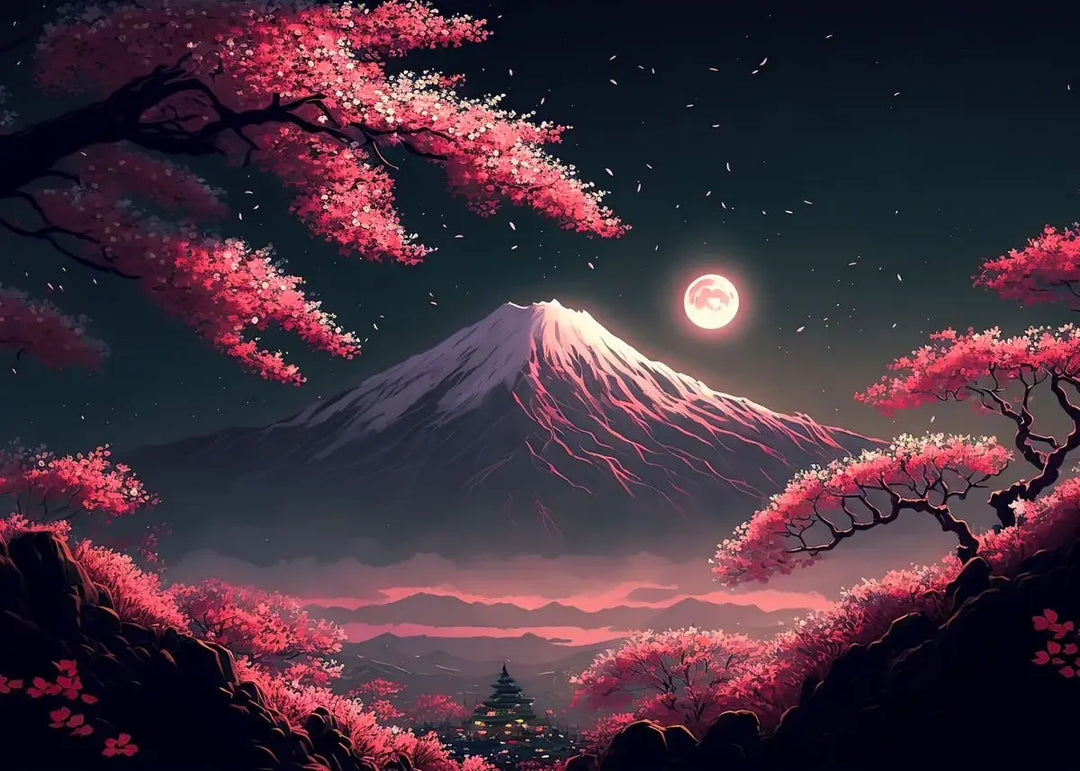 Tableau Japonais Sakura mont fuji