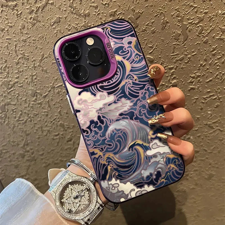 Coque de Téléphone Vague Japonaise violet