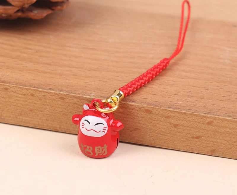 Porte-clef Japonais Maneki Neko Rouge