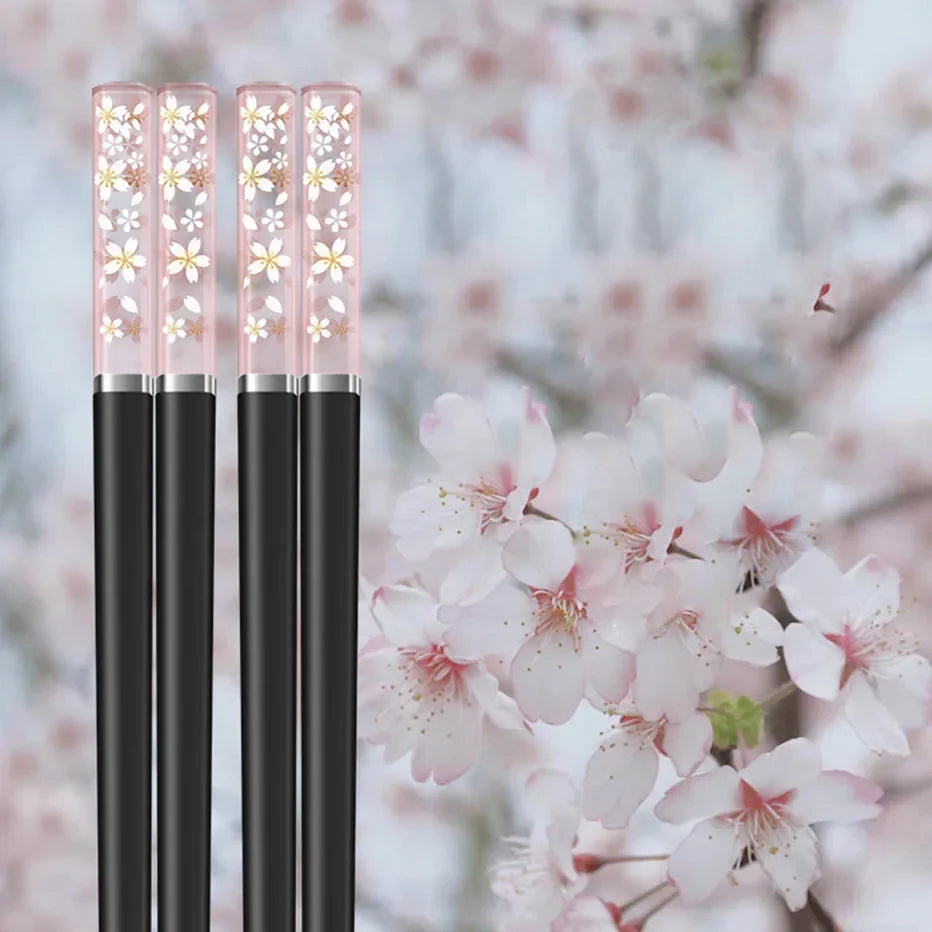 Baguette japonaise sakura rose noir 