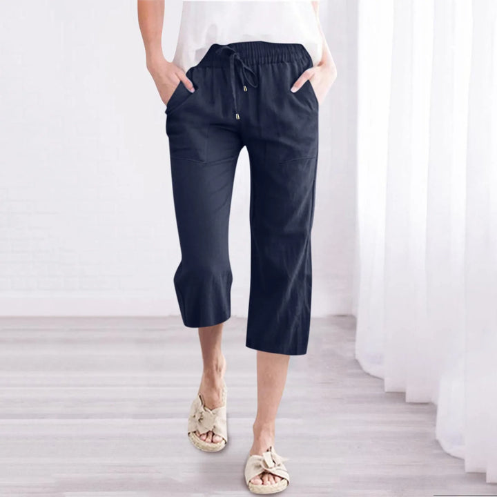 Pantalon Court Léger pour Femme Bleu Foncé