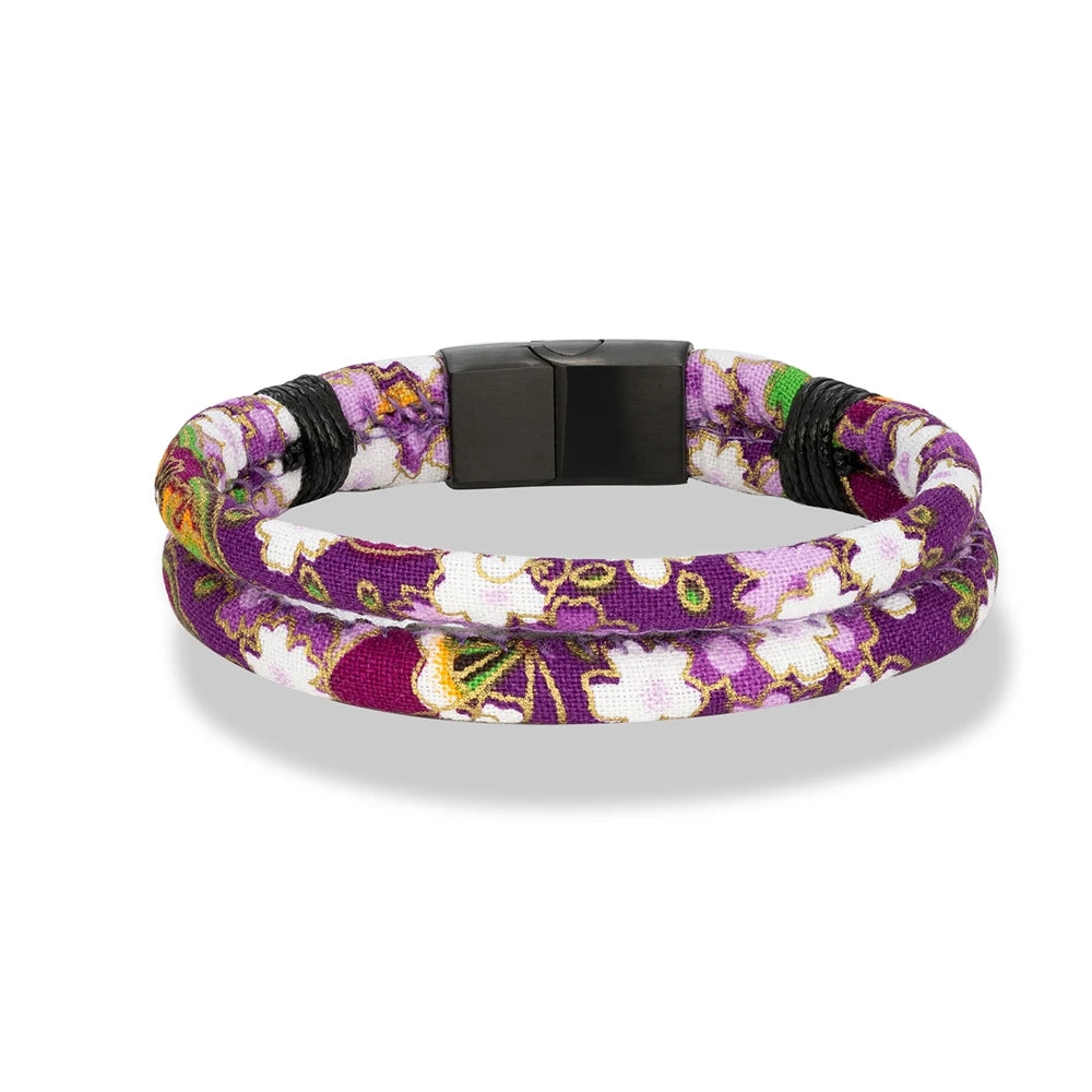 Bracelet tressé japonais violet