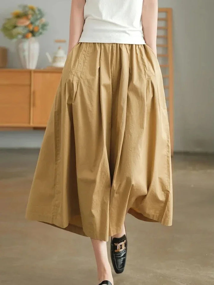 Pantalon Japonais Ample en Coton Beige