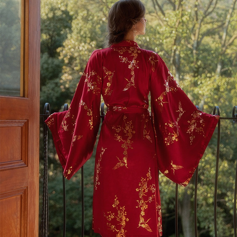 Kimono Satin Rouge