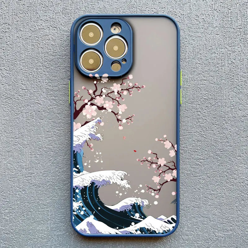 Coque de Téléphone Japonaise antichoc bleu