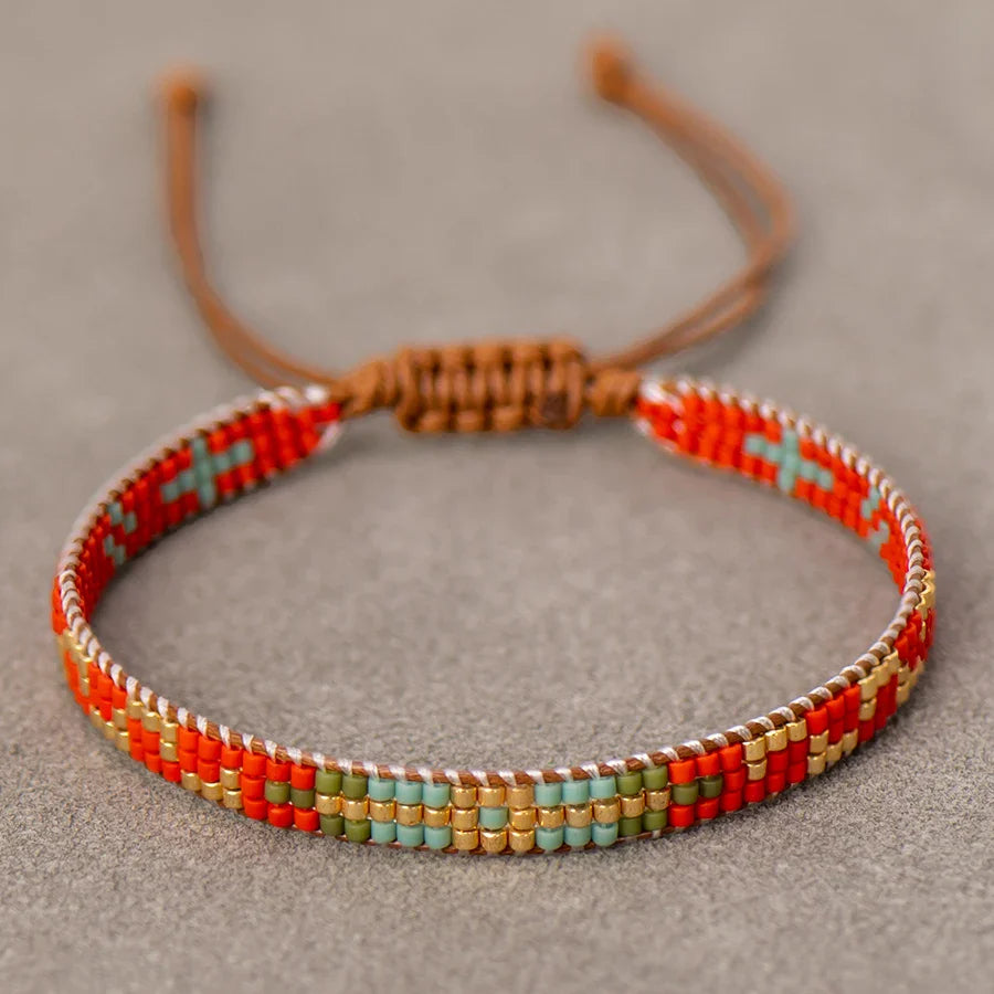 Rotes Miyuki-Armband