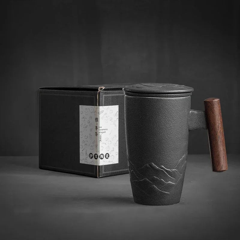 Grand mug japonais noir 