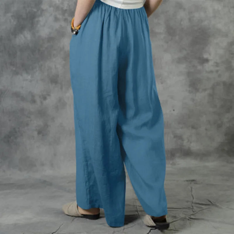 Pantalon Décontractée pour Femme bleu dos