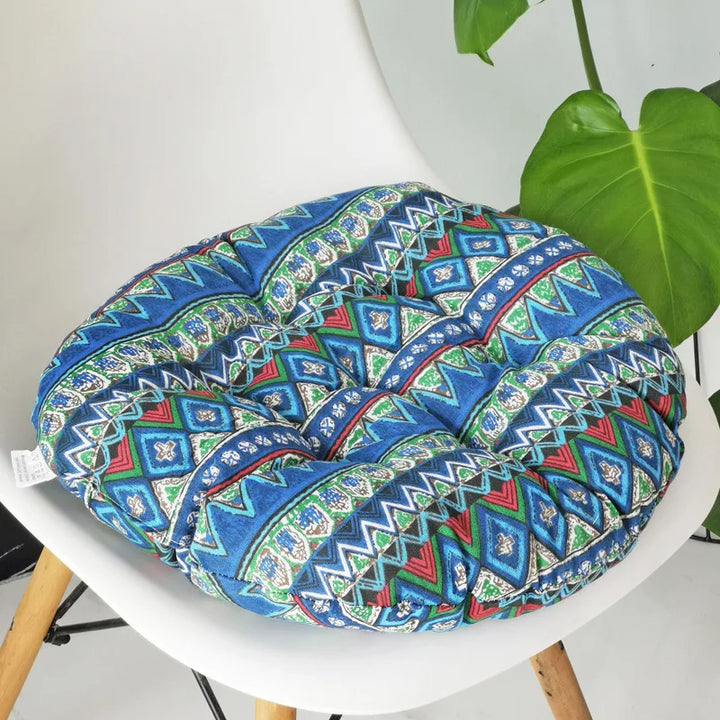 Coussin Rond Japonais à Motifs multicolores