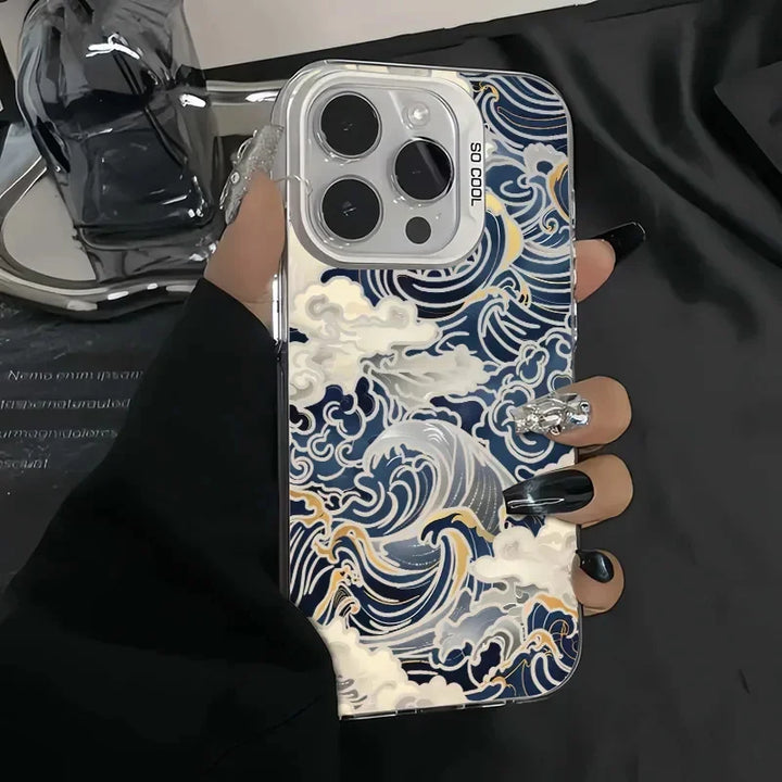 Coque de Téléphone Vague Japonaise blanc