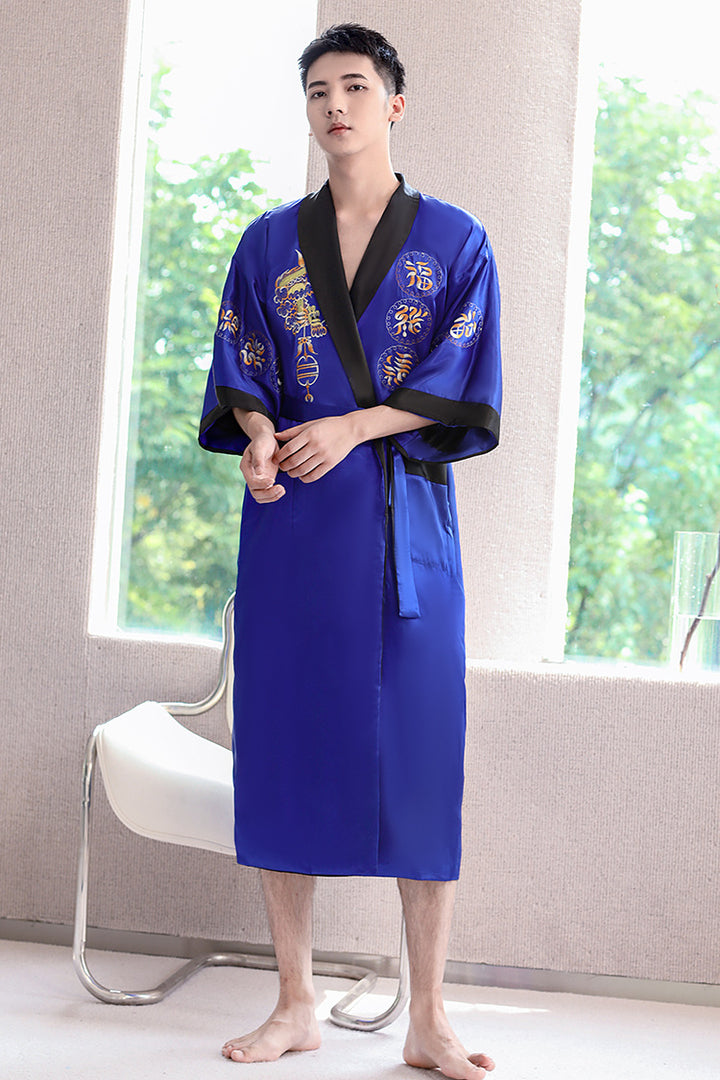 Robe de Chambre Japonaise Homme Bleu
