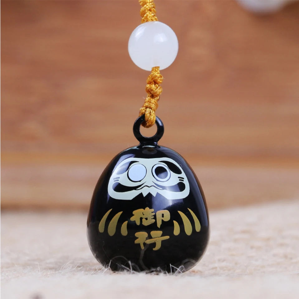 Porte-clef Japonais Pendentif Daruma noir