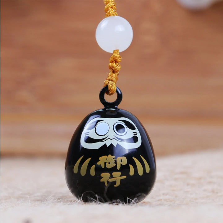 Porte-clef Japonais Pendentif Daruma noir