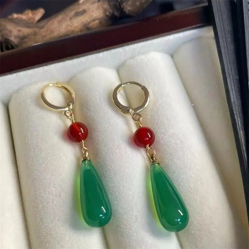 Boucles d'oreilles japonaise Jade