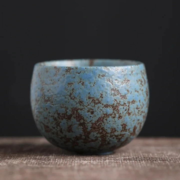 Tasse japonaise artisanale bleue 