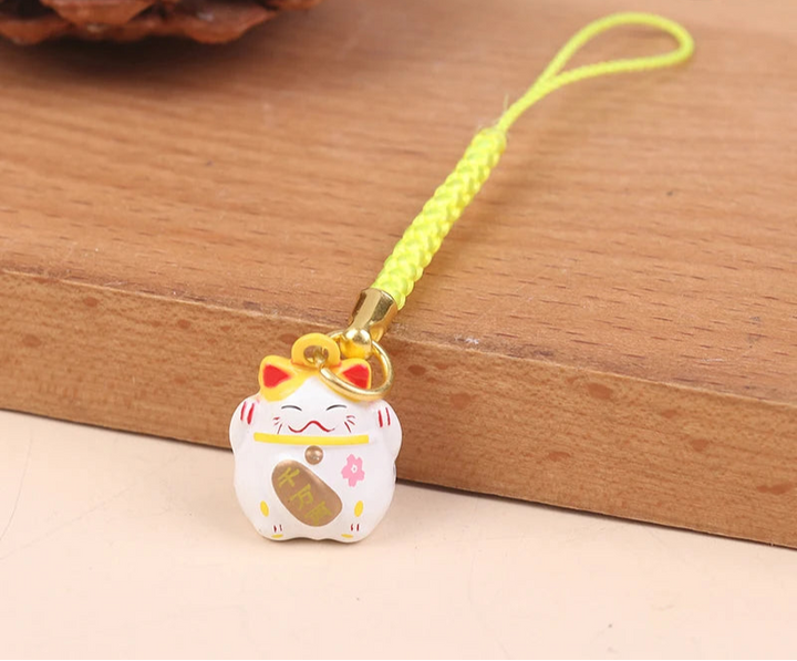 Porte-clef Japonais Maneki Neko Jaune