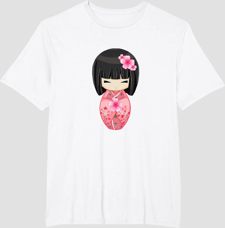 T-shirt Japonais Geisha Blanc