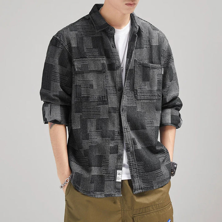 Chemise À Carreaux Japonaise Noire