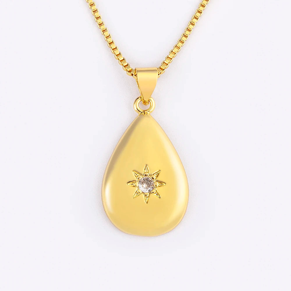 Collier japonais étoile goutte d'eau