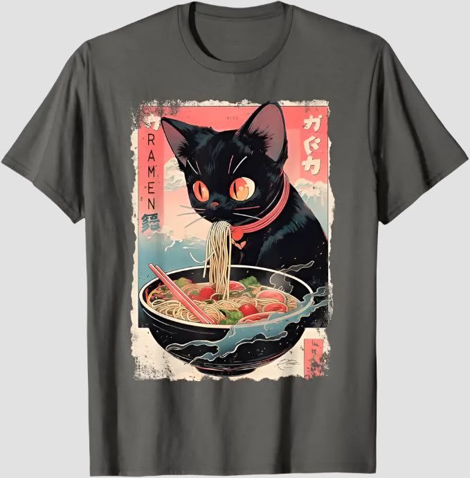 T-shirt Japonais Ramen Gris Foncé