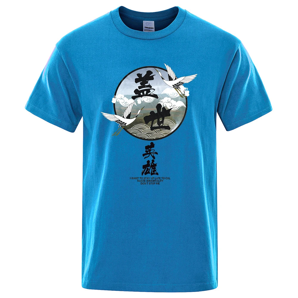 T-shirt Motif Japonais Homme coton