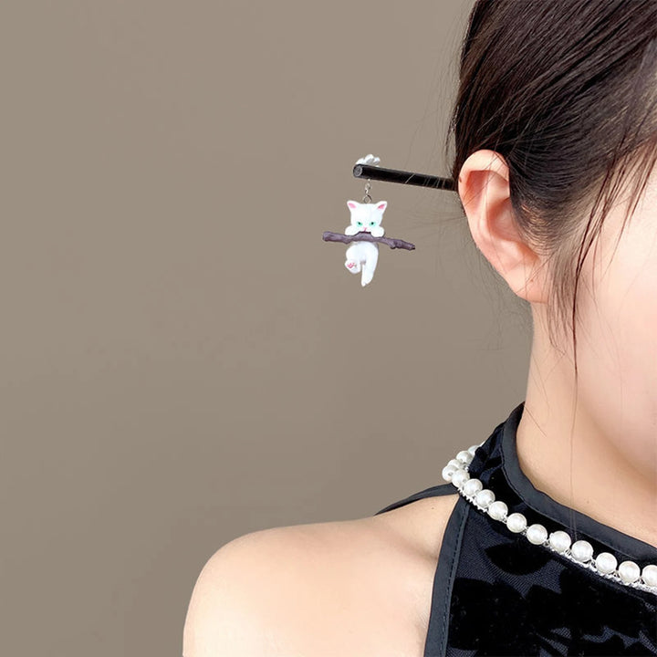 Épingle japonais chat pendant bois de chauffage