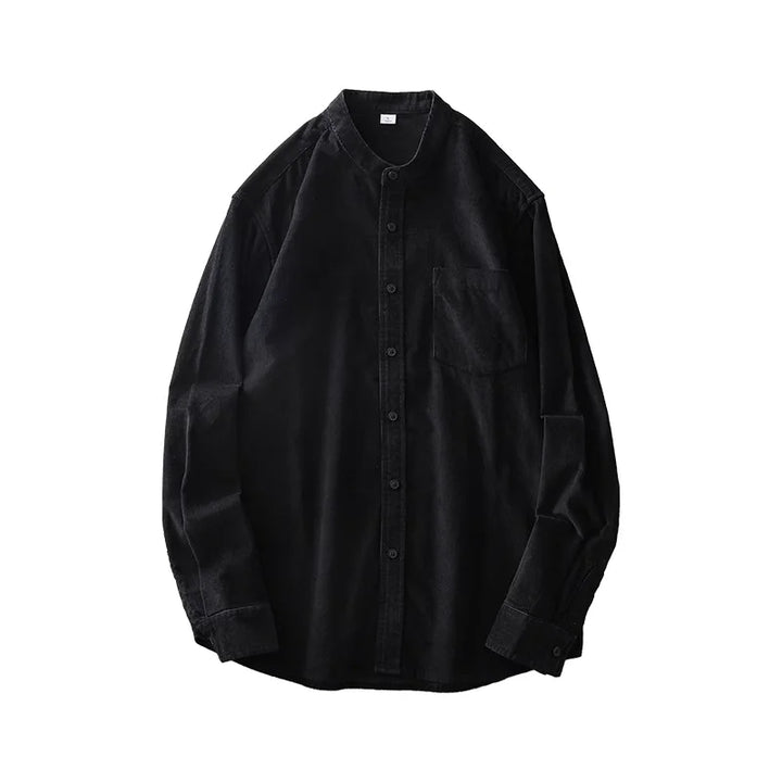 Chemise Japonaise En Velours Côtelé Noir