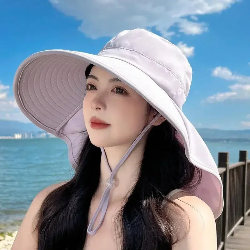 Grand Chapeau à Couvre-Nuque Violet