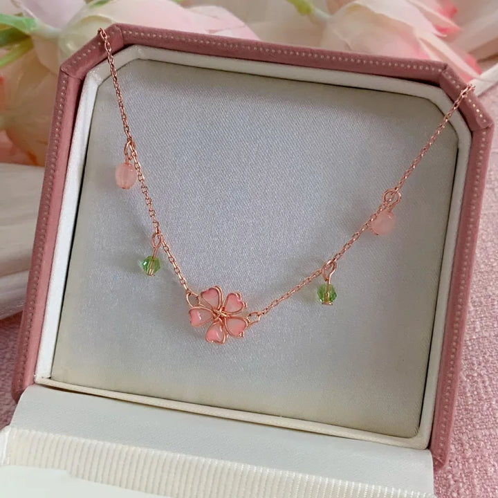 Collier Japonais Rose Fleur de cerisier