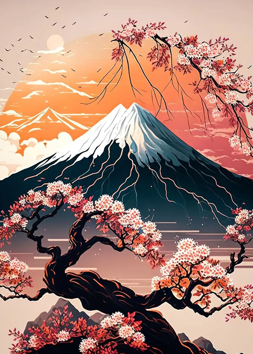 Tableau Japonais Montagne Fuji jour