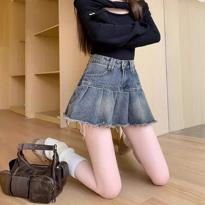 Jupe Jean Japonaise Délavée Design