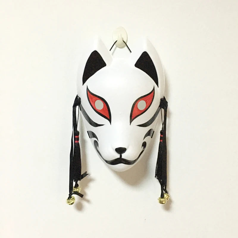 Masque renard japonais blanc noir