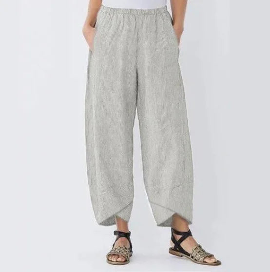 Pantalon Sarouel Japonais en Lin Beige