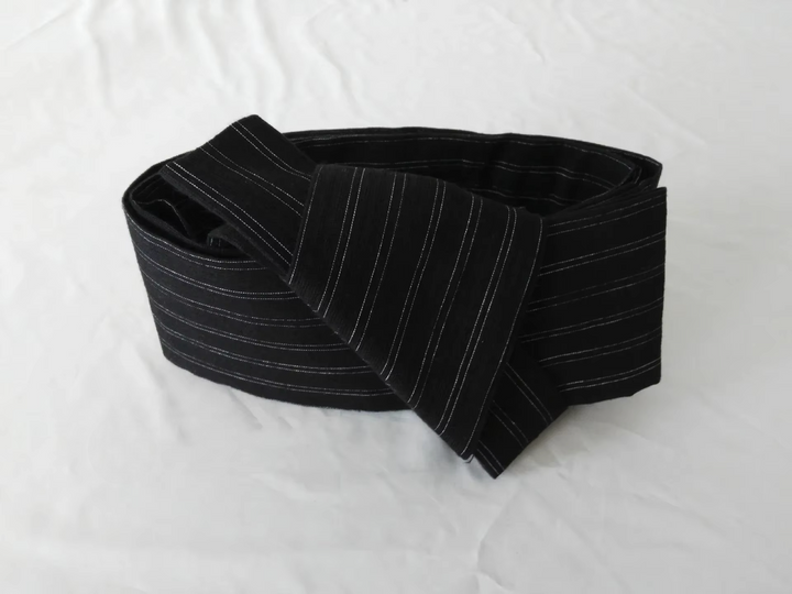 Ceinture Obi Noire Rayée Stylée