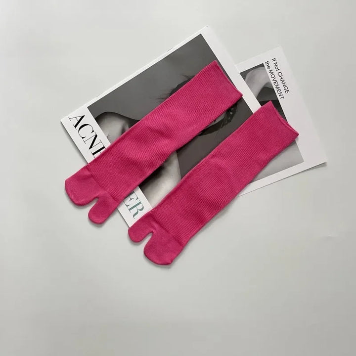 Chaussettes Japonaises Tabi Colorées Roses