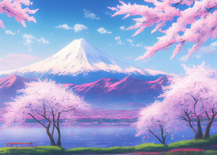 Tableau Fleur De Cerisier Japonais mont fuji