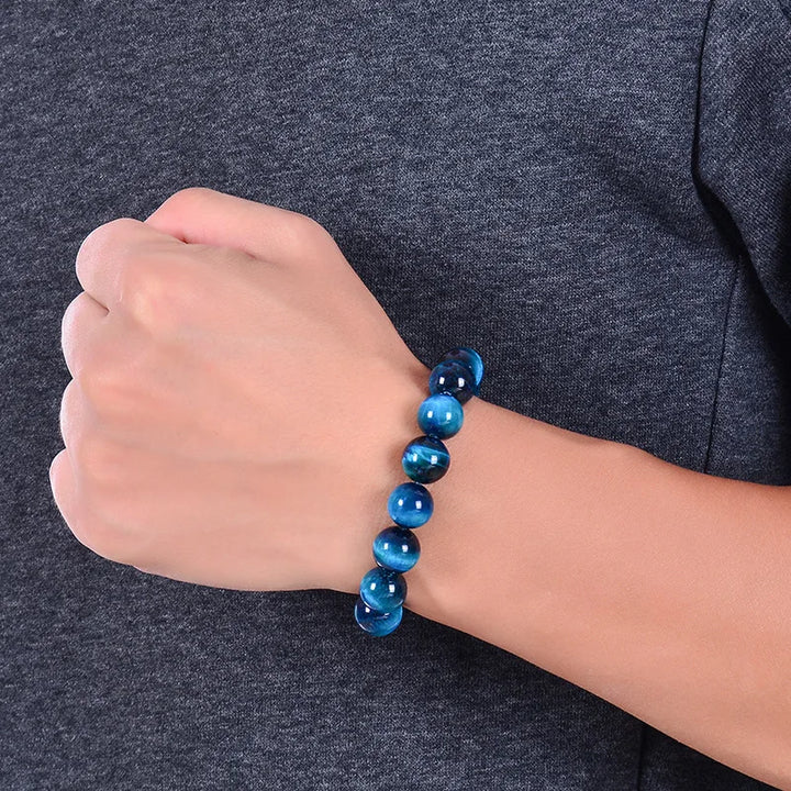 Bracelet Japonais œil de tigre bleu