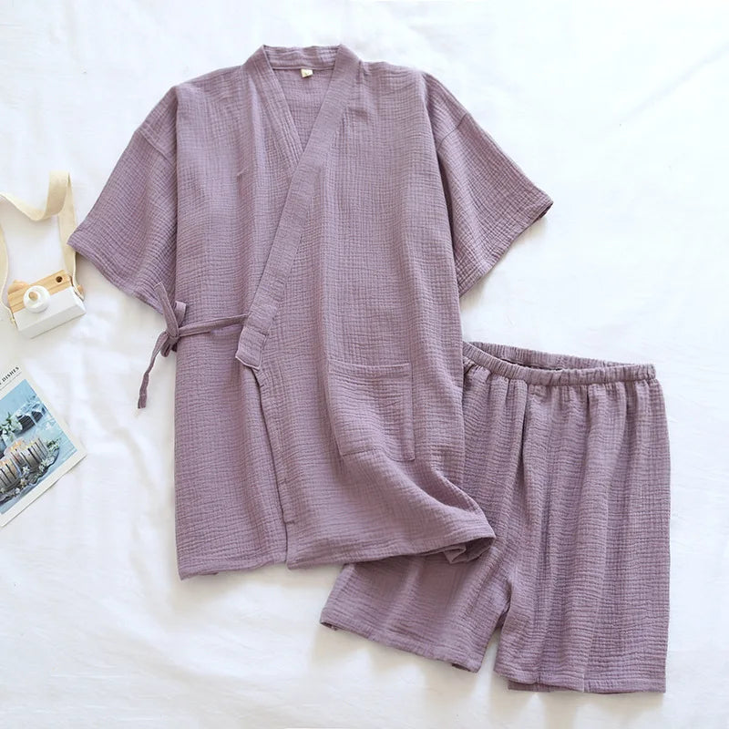 Ensemble de Pyjama Léger Style Japonais Violet