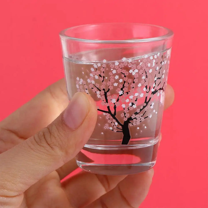 Verre Japonais Fleurs de Sakura Élégant