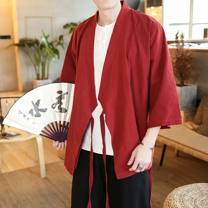 Veste Légère Kimono Homme rouge