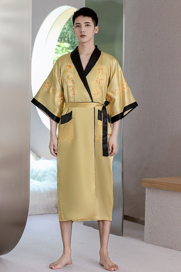 Robe de Chambre Japonaise Homme Jaune