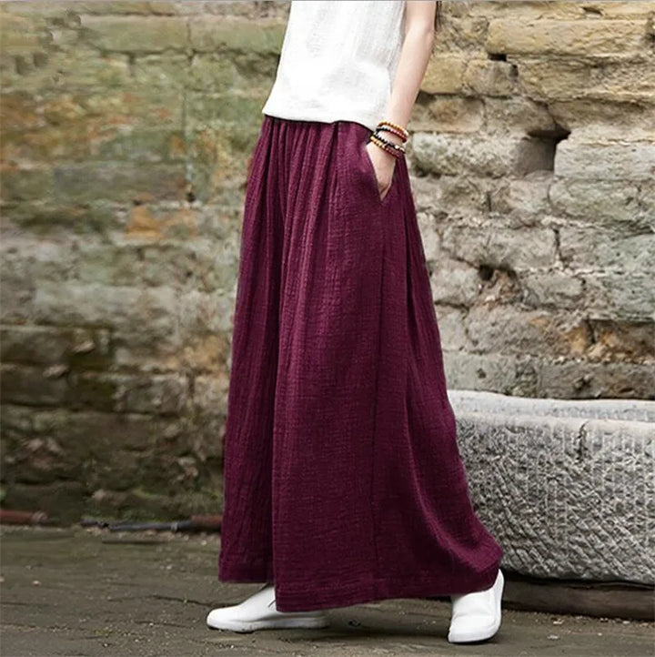 Pantalon Japonais Femme Large Grenat